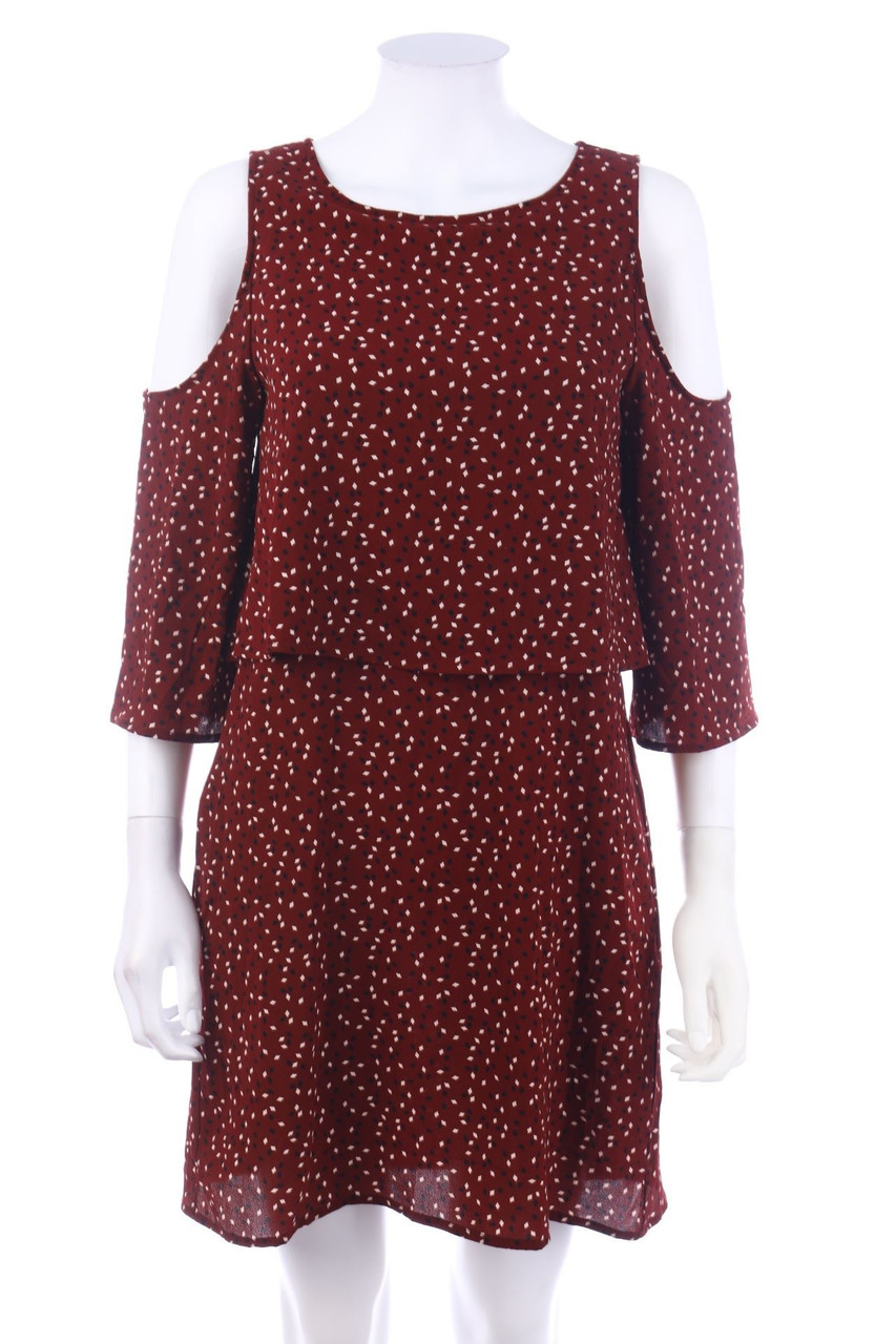 MANGO - Cold-Shoulder-Kleid mit Geo-Print - XS