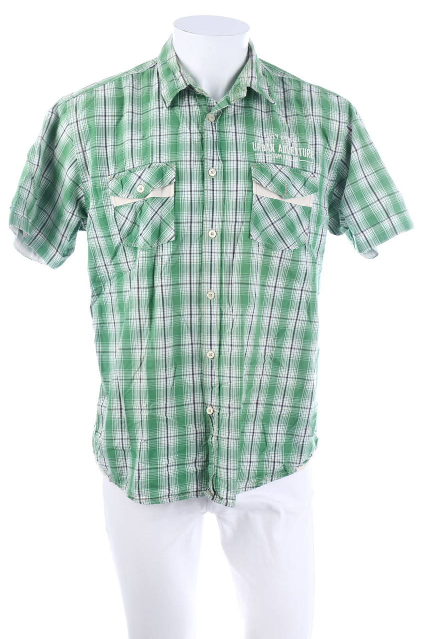 TOM TAILOR - Kurzarm-Hemd mit Karo-Muster - L