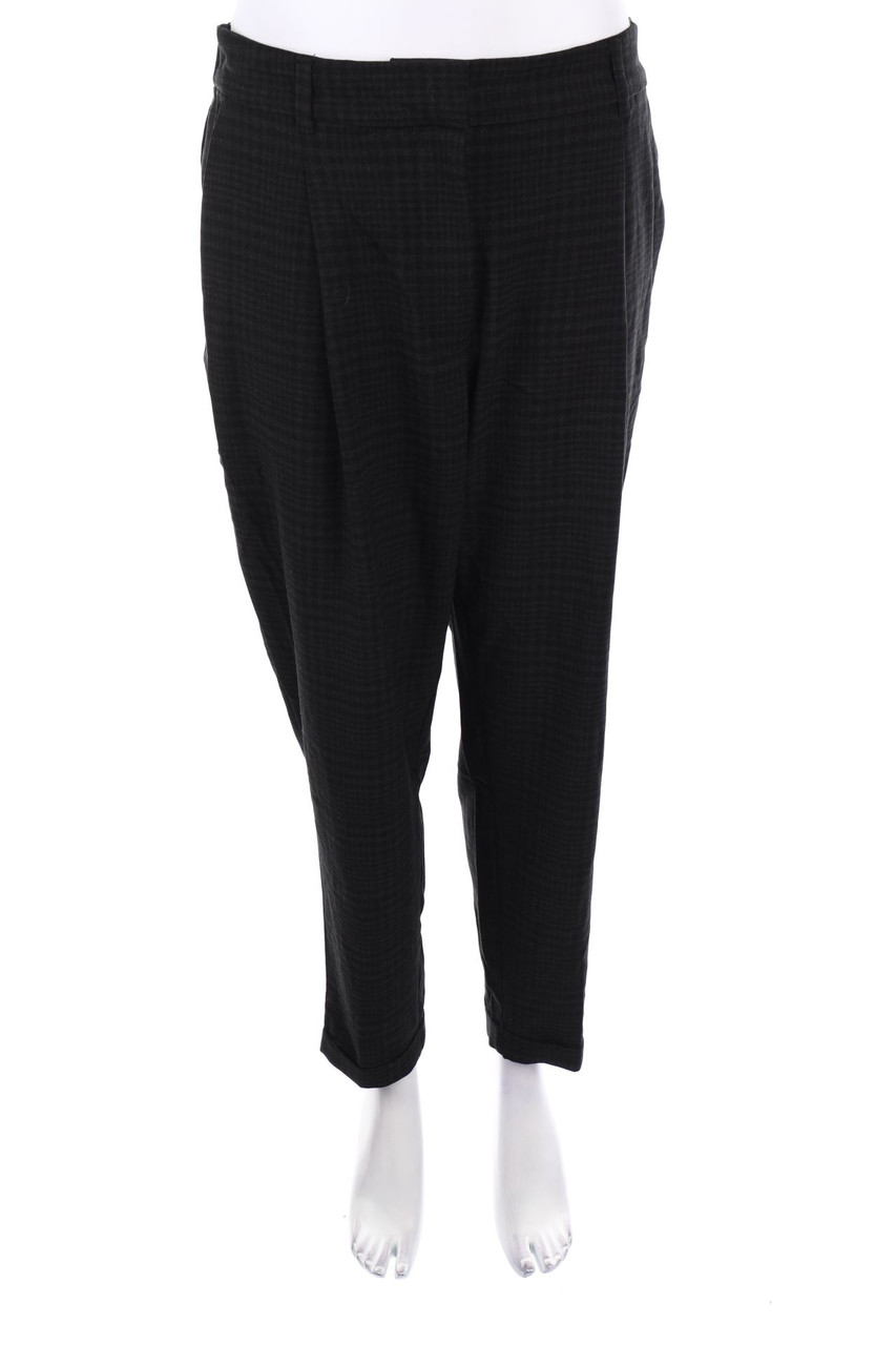 Ohne Label - Bundfaltenhose mit Karo-Muster - L