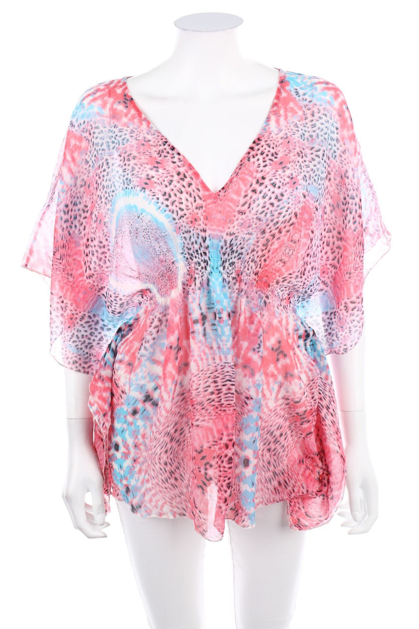 AMISU - Tunika-Bluse mit Leo-Print - XS