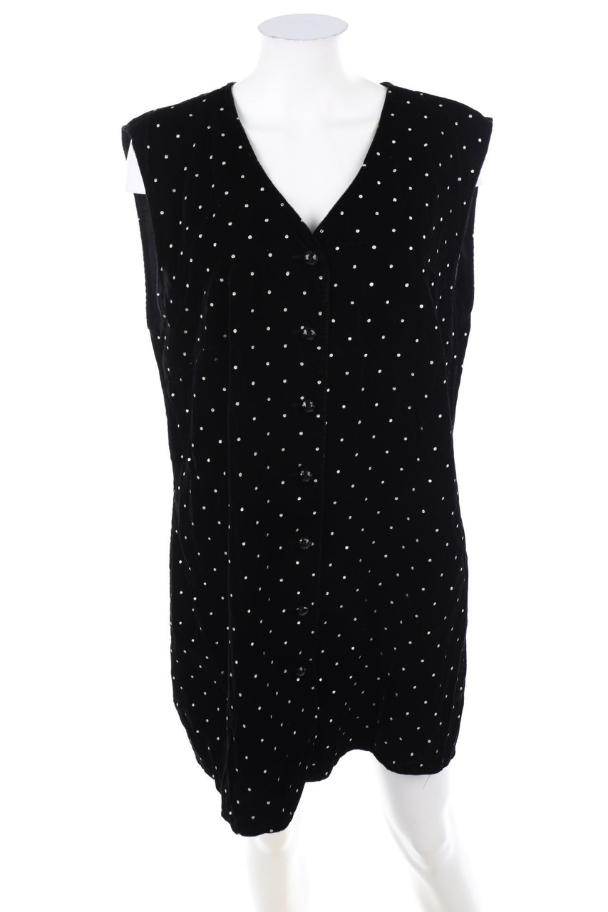 Ulla Popken - Samt-Polka Dot-Weste - D 42-44