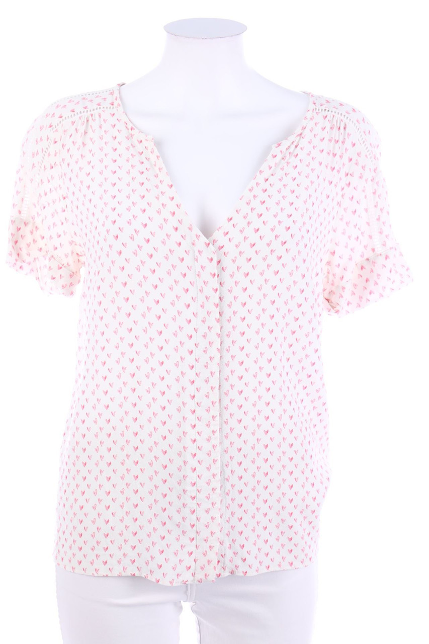 KOOKAI - Kurzarm-Bluse mit Print - D 42