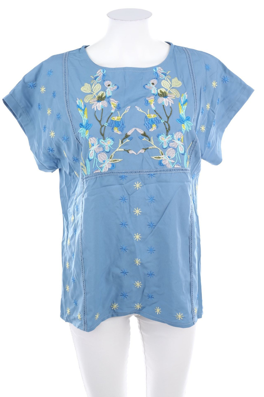 MISSLOOK - Kurzarm-Bluse mit floralem Muster - M