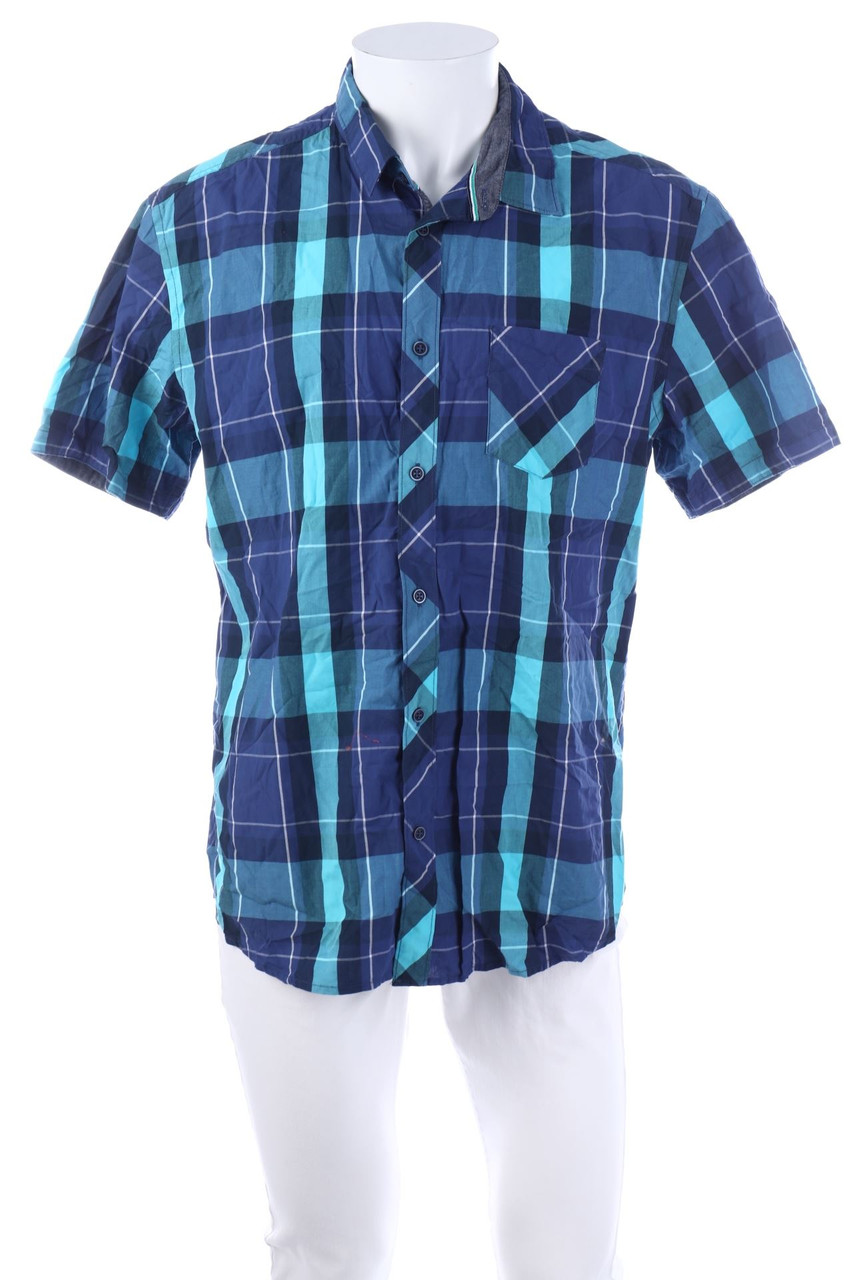 ESPRIT - Kurzarm-Hemd mit Karo-Muster - XL