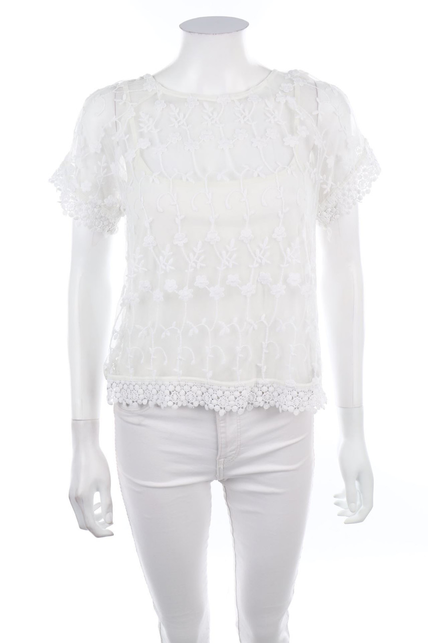 Jennyfer - Kurzarm-Bluse mit floralem Muster - M