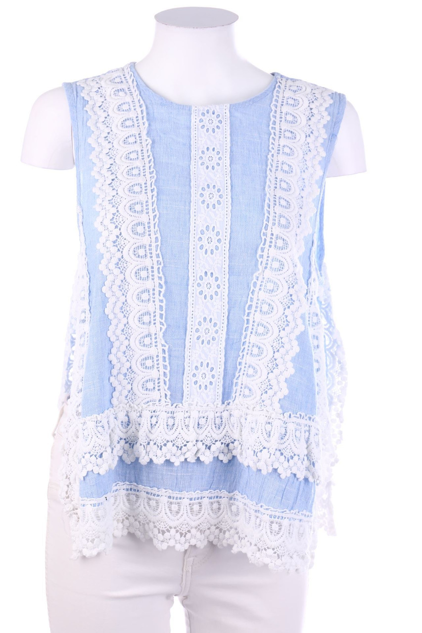 ZARA WOMAN - Blusentop mit Spitze - M