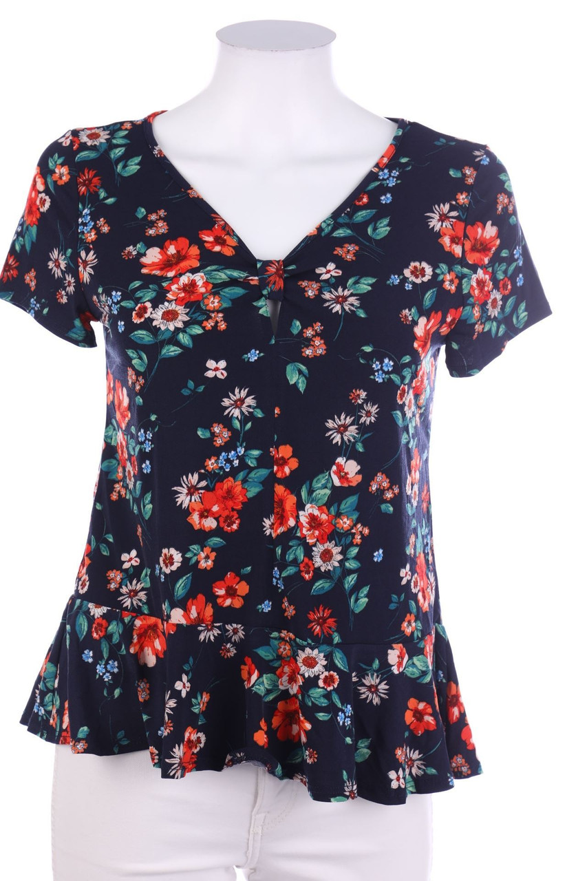 Ohne Label - Kurzarm-Shirt mit Blumen-Print - S
