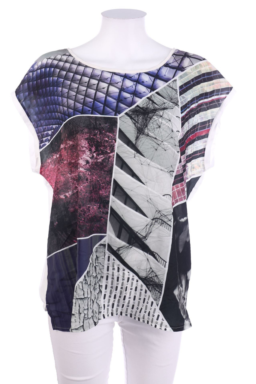 ESPRIT - Kurzarm-Bluse mit Print - XL