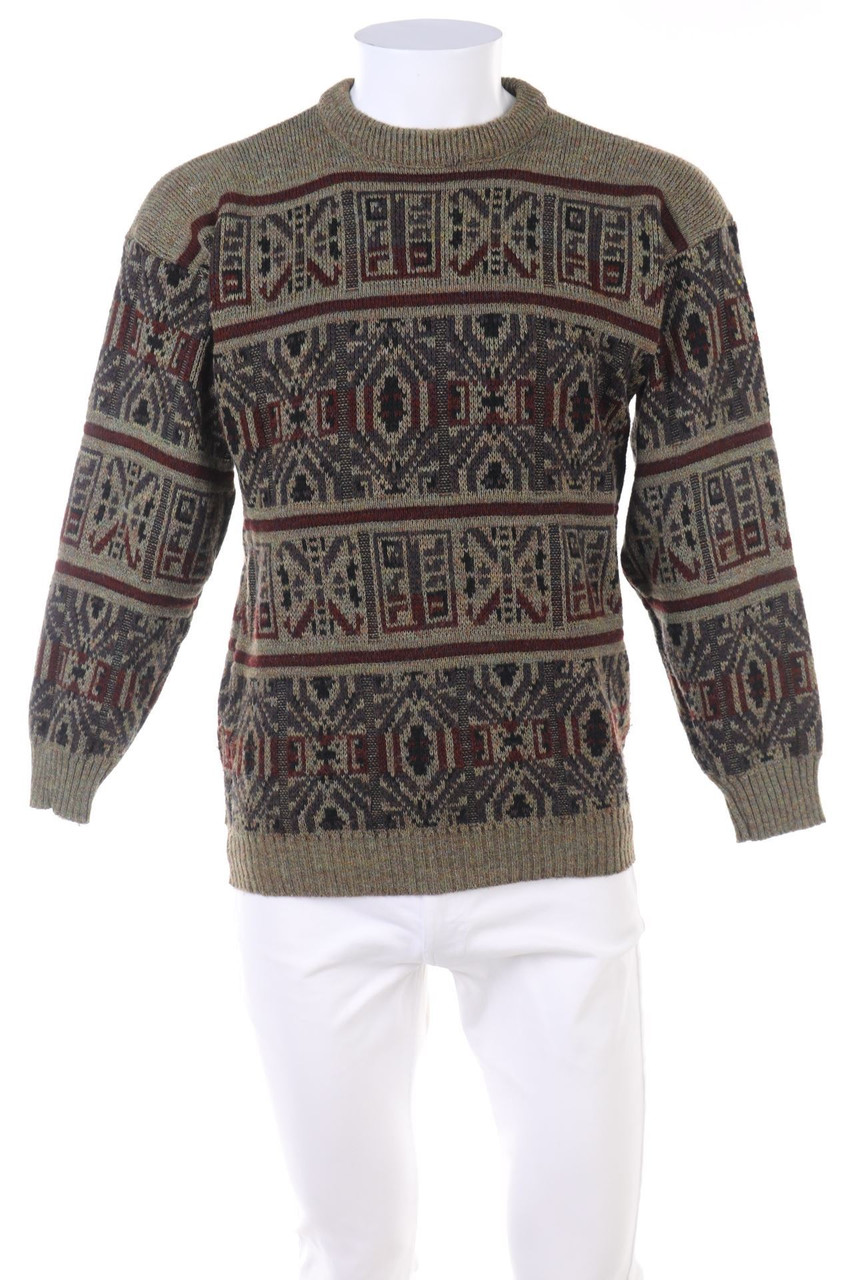 VINTAGE - Pullover aus Woll-Mix mit Muster - 44