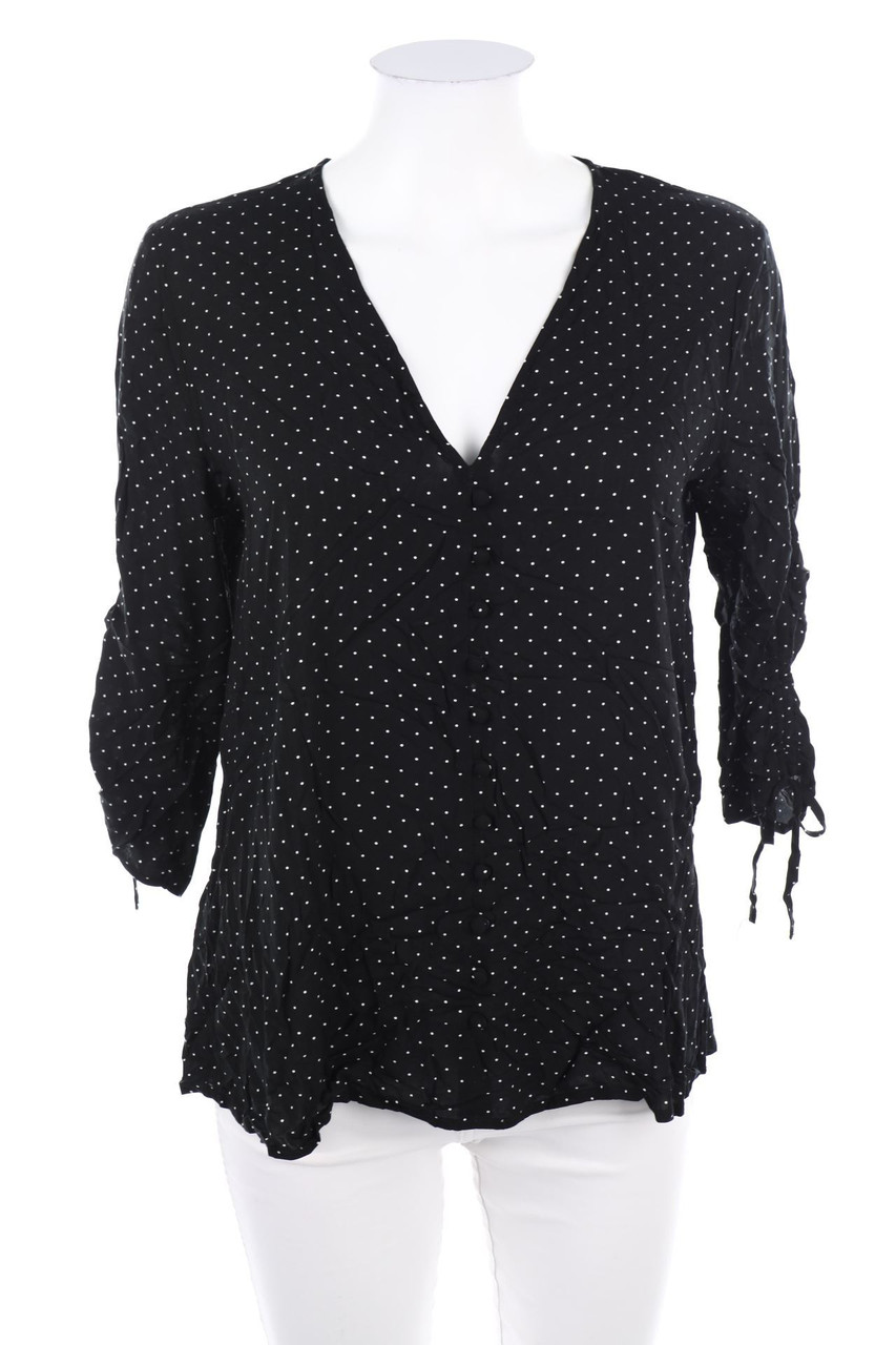 Ohne Label - Polka Dot-Bluse mit 3/4-Ärmel - D 38-40