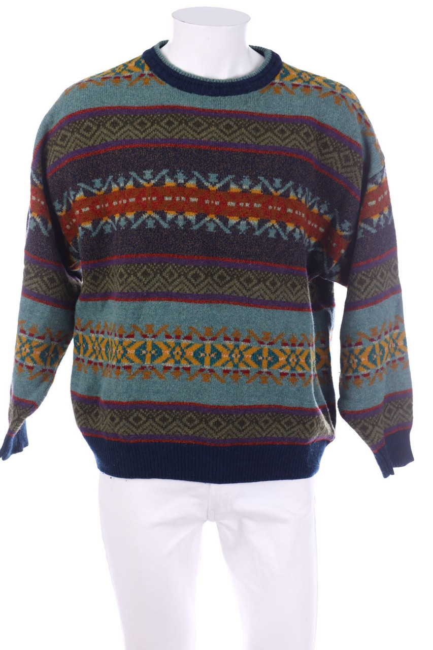 VINTAGE Pullover mit Muster aus Woll-Mix 64