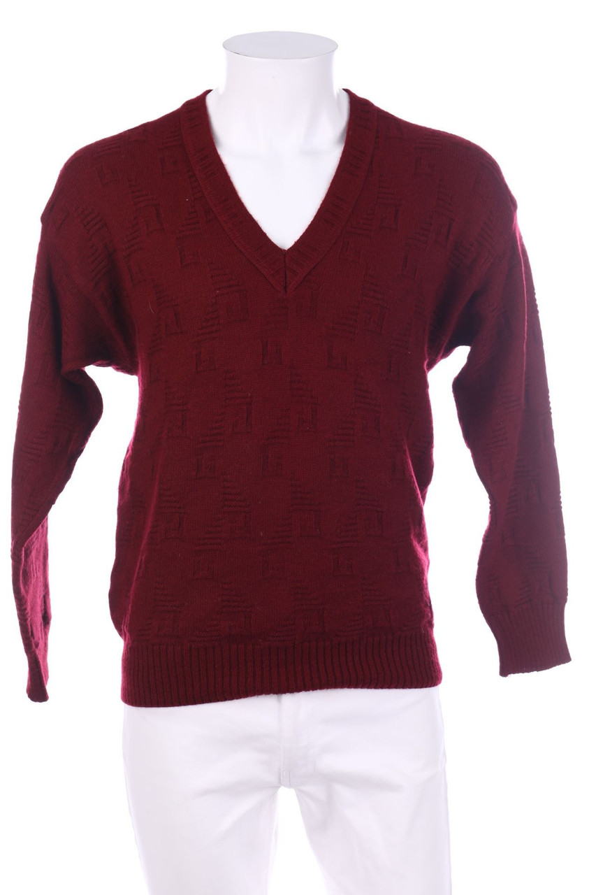 MONTE CARLO - V-Neck-Pullover mit Muster aus Woll-Mix - 54