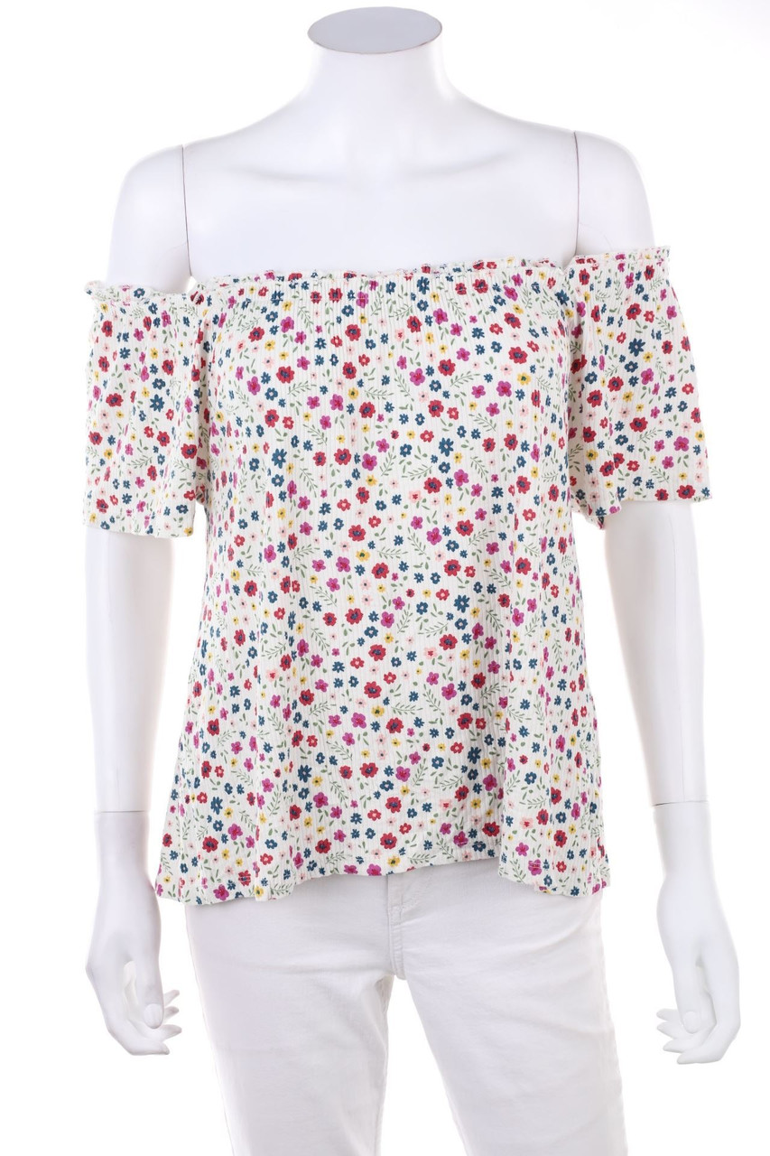 C&A - Kurzarm-Bluse mit Blumen-Print - M