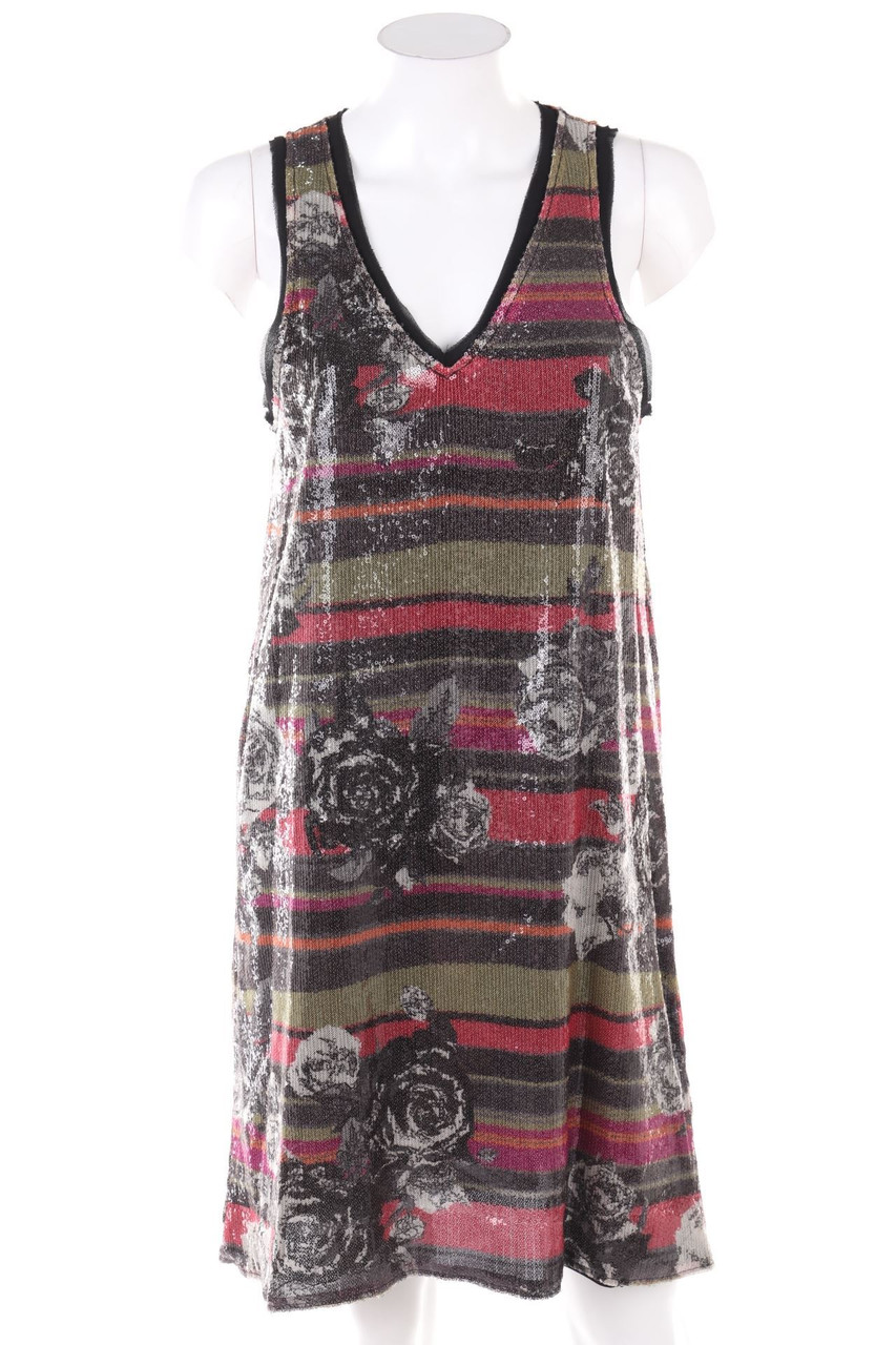 PINKO TAG - Pailletten-Kleid mit Blumen-Print - D 36