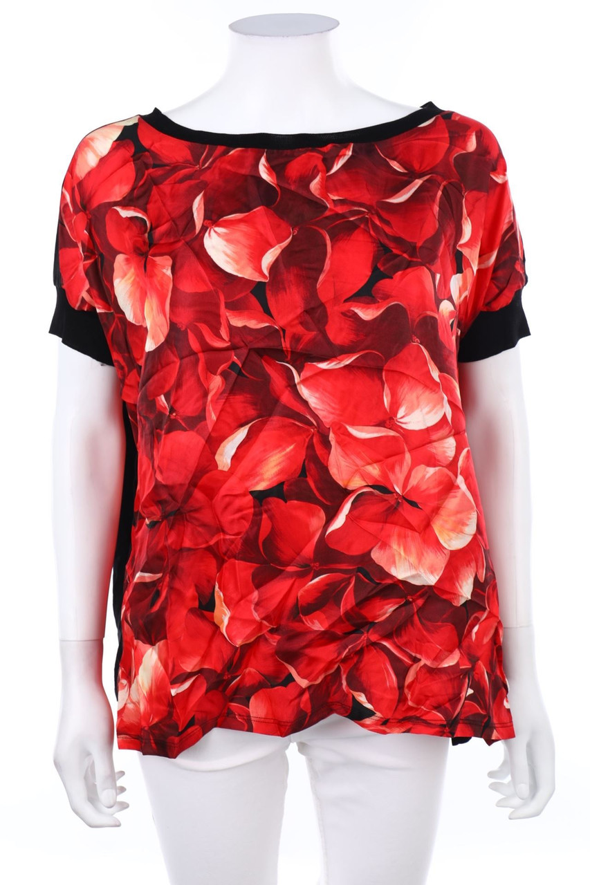 Moncler - Kurzarm-Bluse mit Seide - M