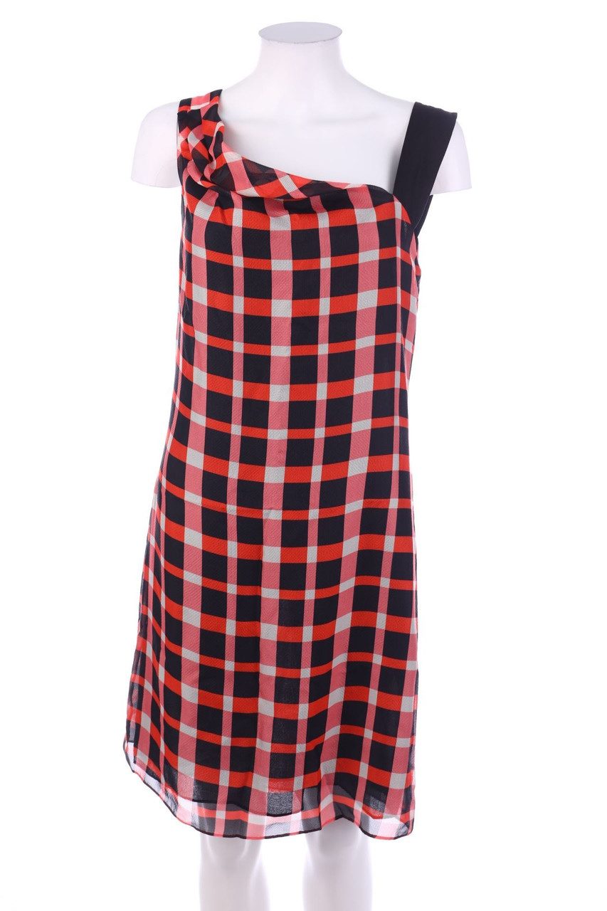 POLLINI - Seidenkleid mit Karo-Muster - D 36