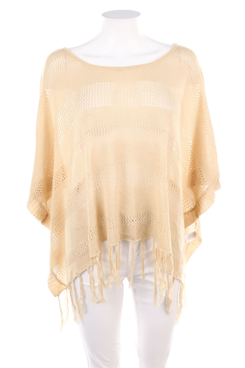 pieces - Poncho mit Fransen - ONE SIZE