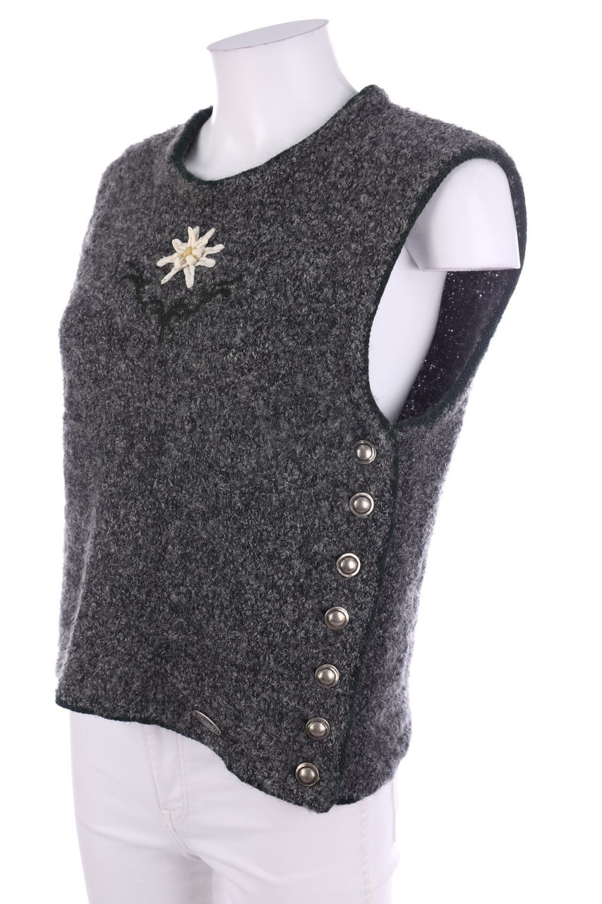 steffner COUNTRY - Trachten-Strick-Top mit Stickereien aus Woll-Mix - D 38