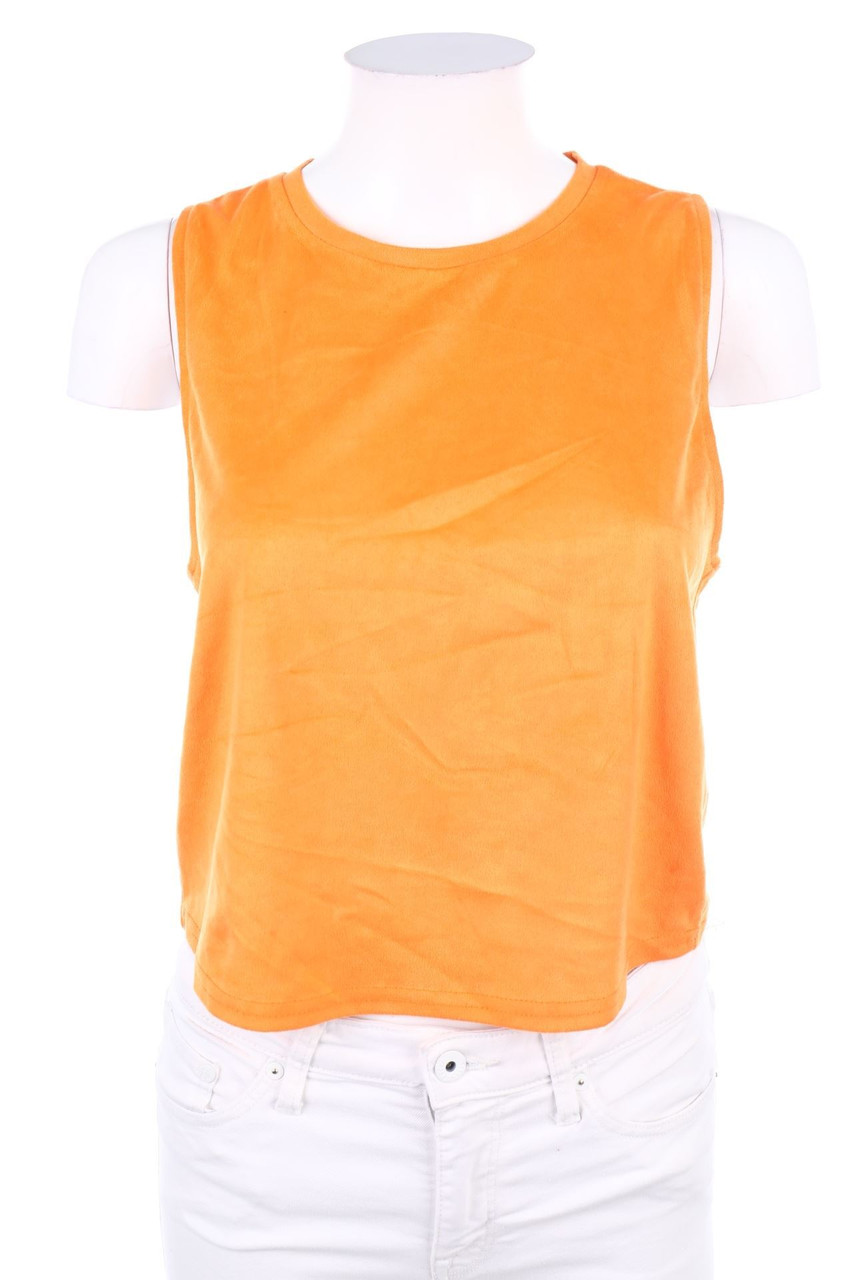 ZARA TRF - Faux Leather-Blusentop - M