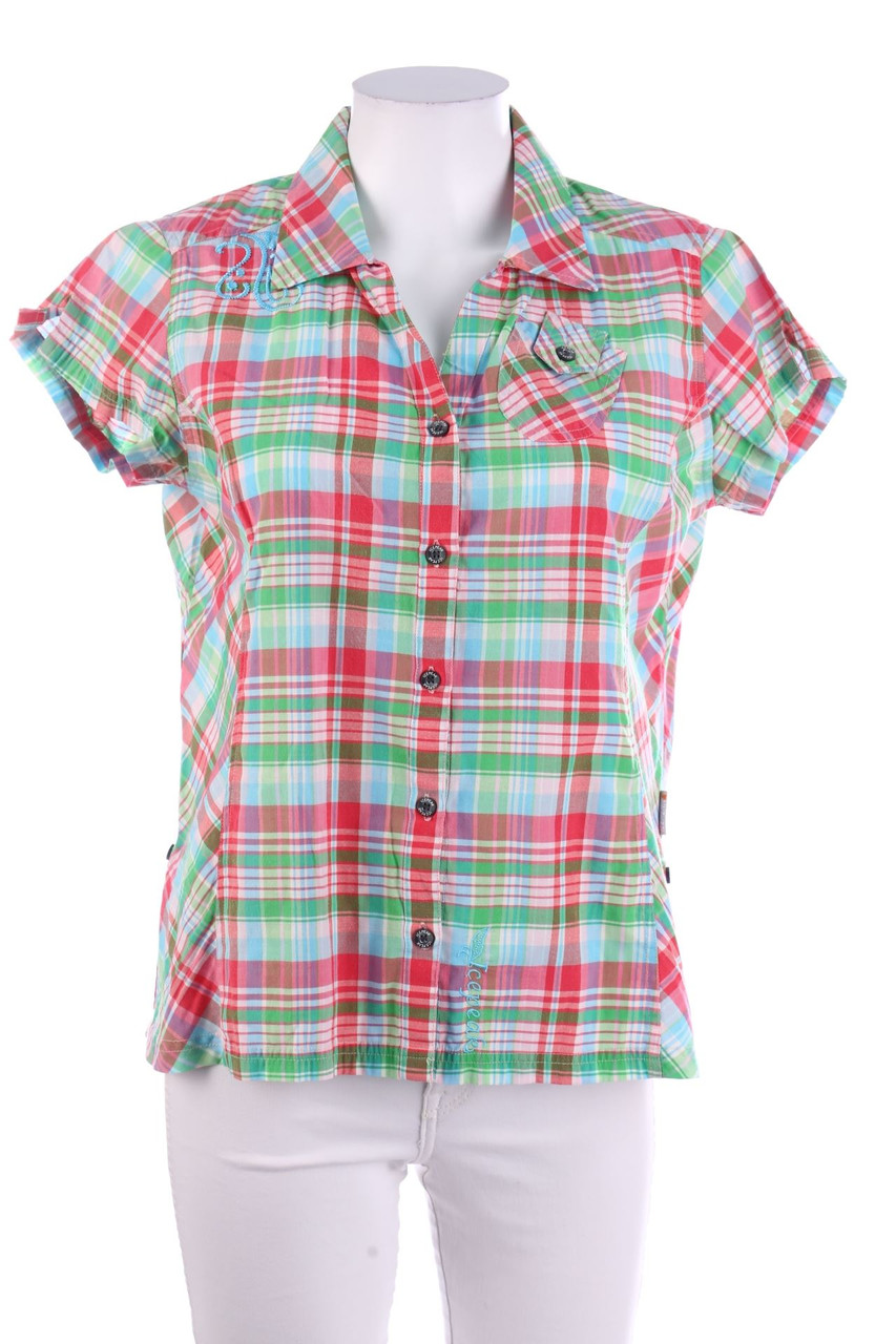 Ohne Label - Hemd-Bluse mit kurzem Ärmel - L