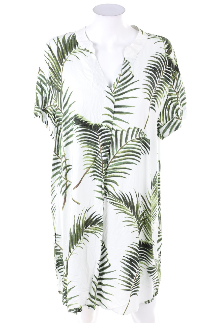 H&M - Kurzarm-Bluse mit Tropical Print - ONE SIZE
