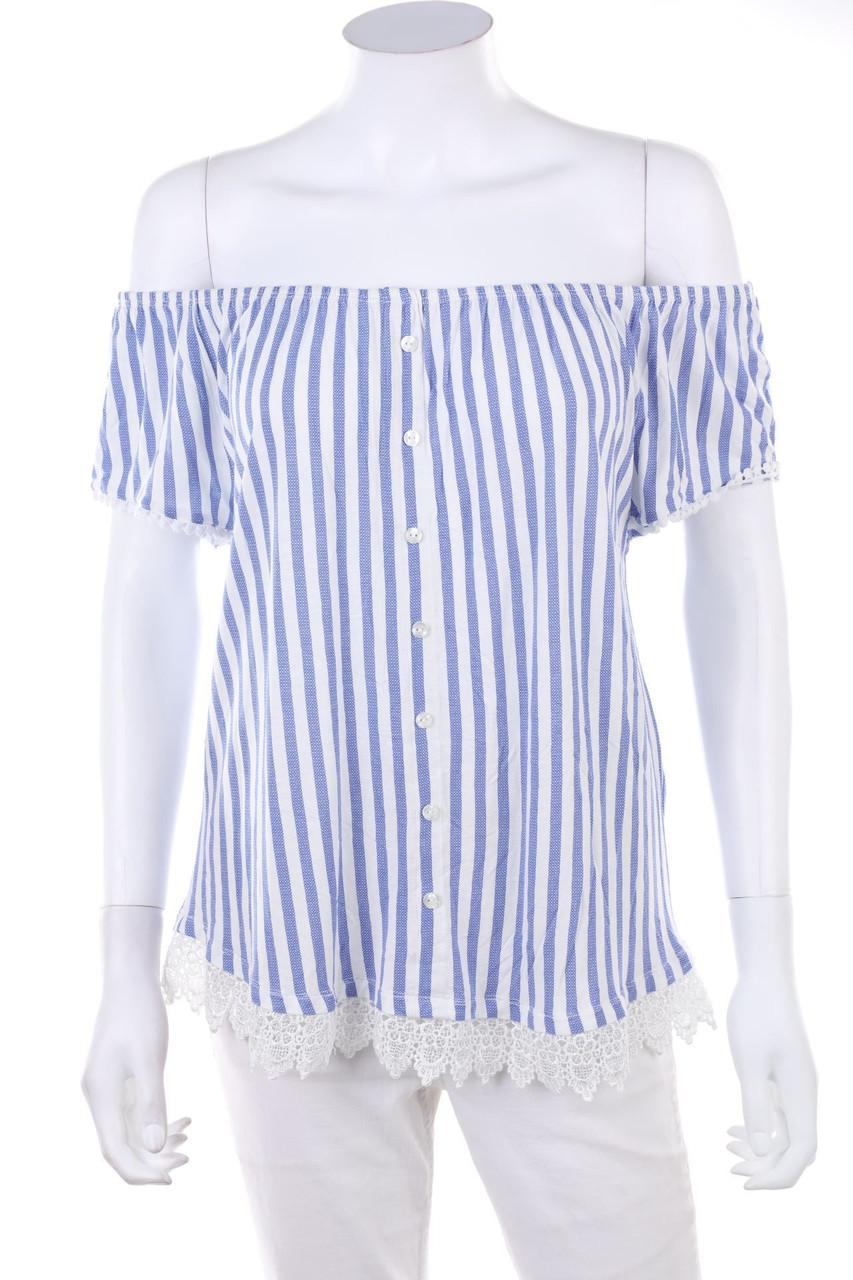 LASCANA - Carmen-Bluse mit Streifen - D 44-46