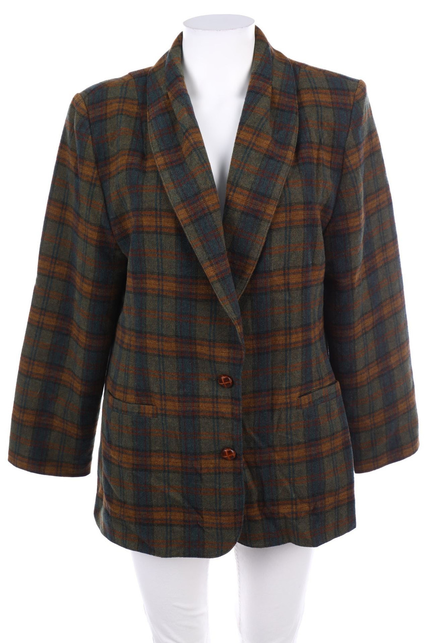 P&Oacute;LA - Karo-Blazer aus Woll-Mix - L