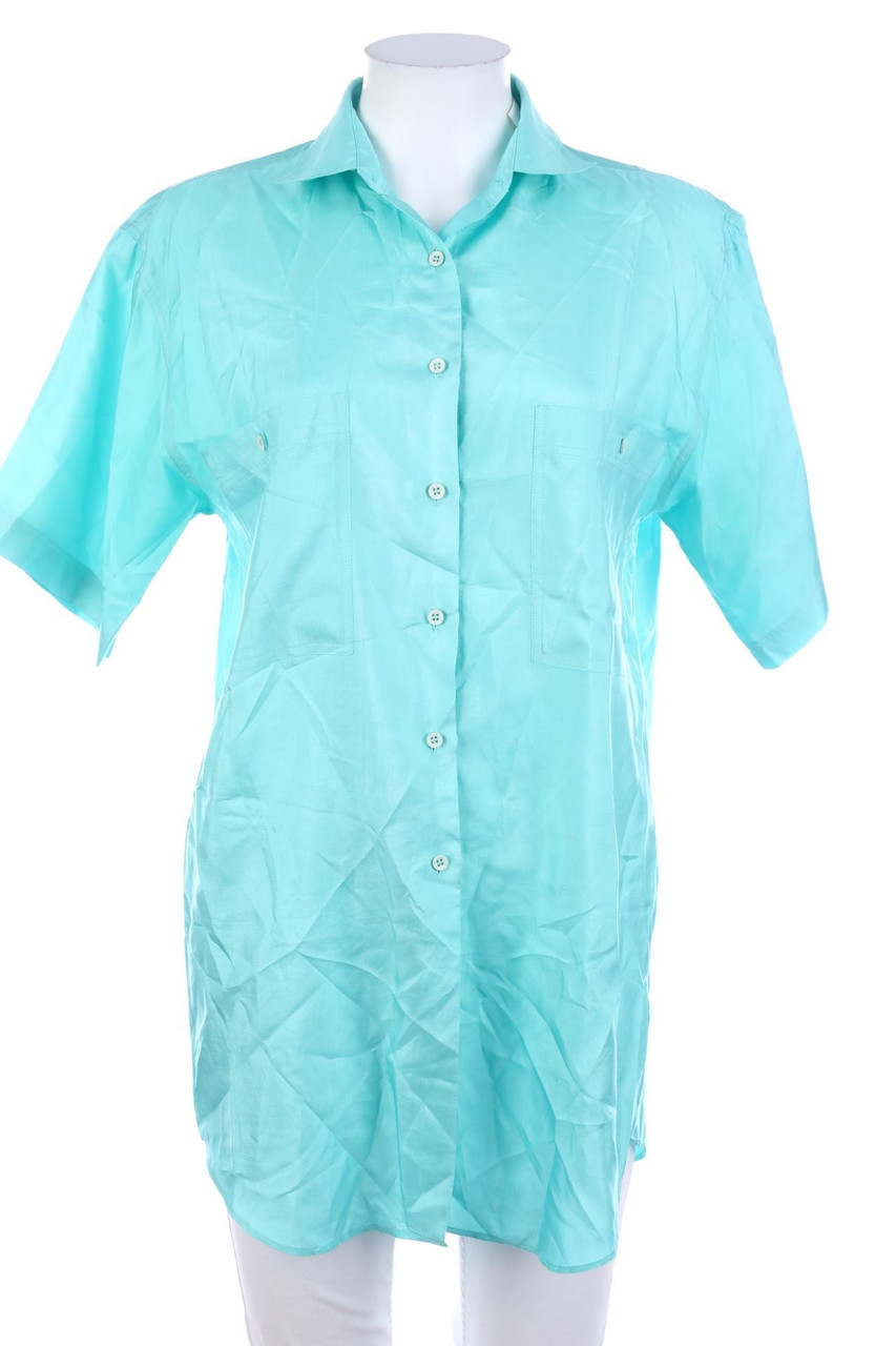 VINTAGE - Kurzarm-Bluse mit aufgesetzten Taschen - S