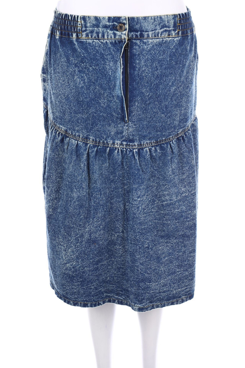 Ohne Label - Moonwashed-Jeansrock mit Stickereien - S