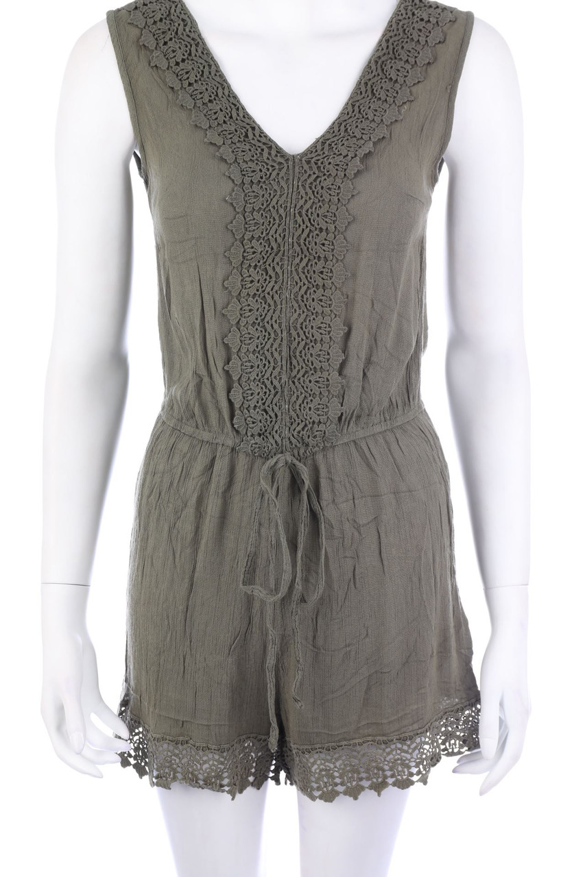 Janina - Baumwoll-Playsuit mit Häkelspitze - S