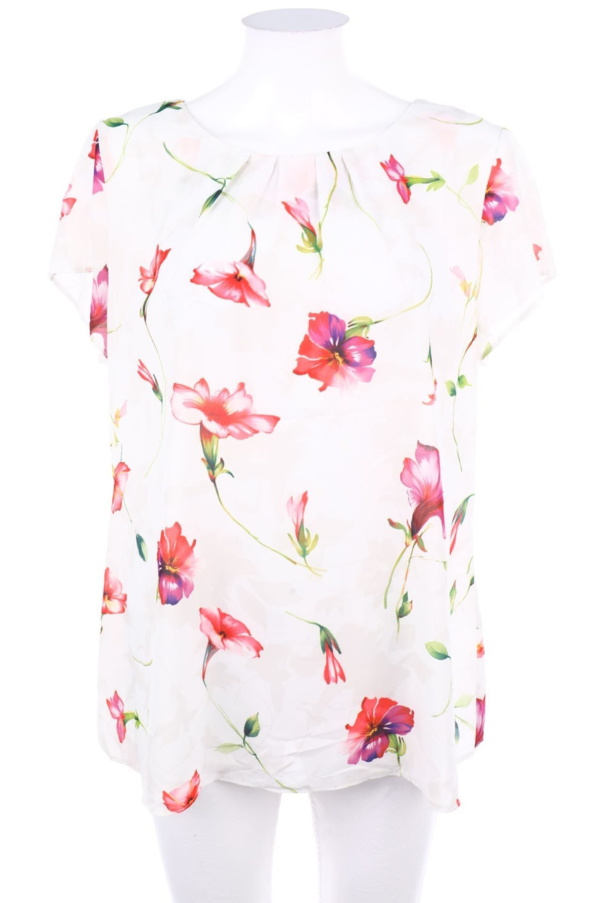 wallis - Kurzarm-Bluse mit Blumen-Print - D 44