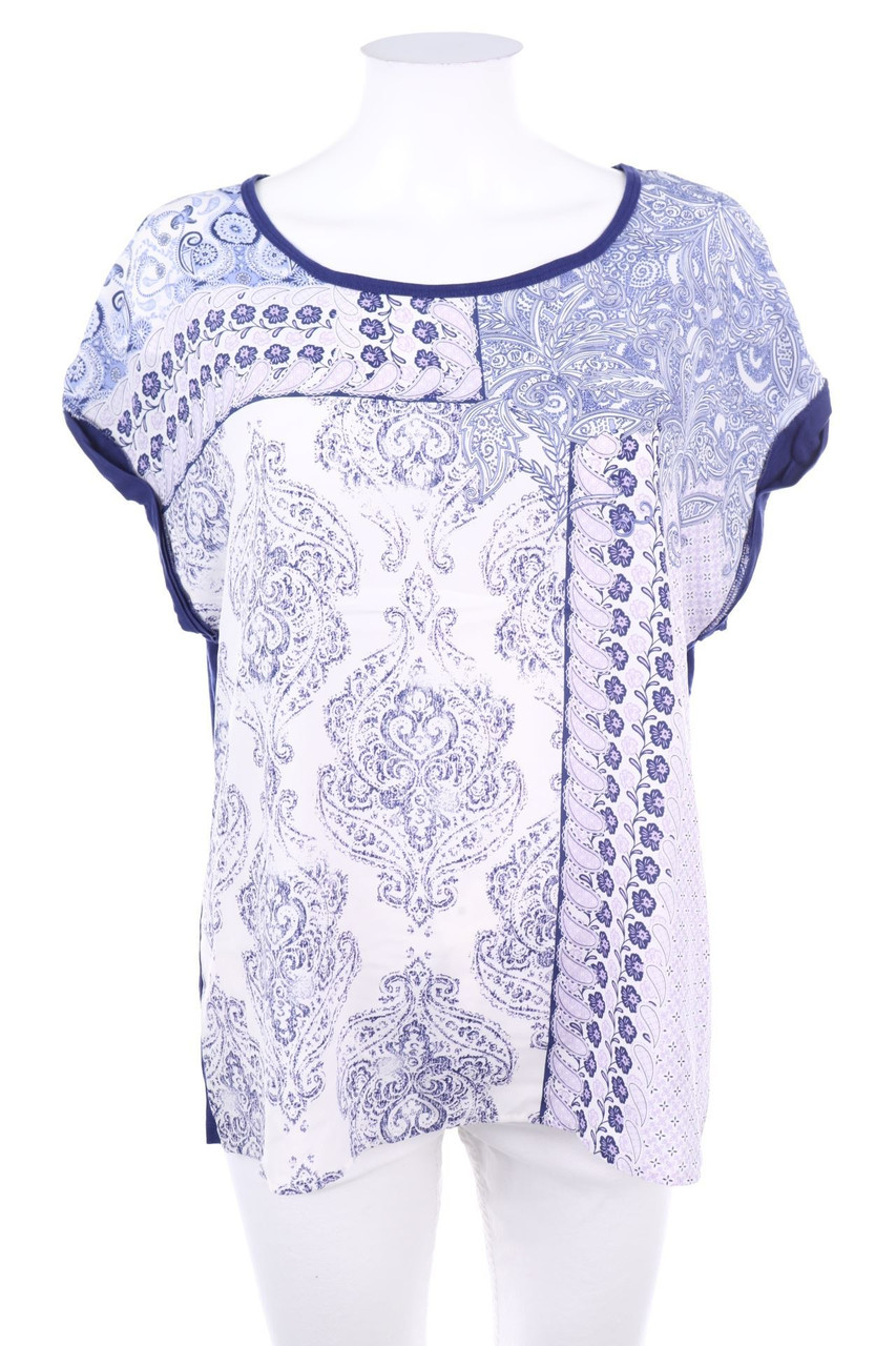 TU - Kurzarm-Bluse mit Print - D 38