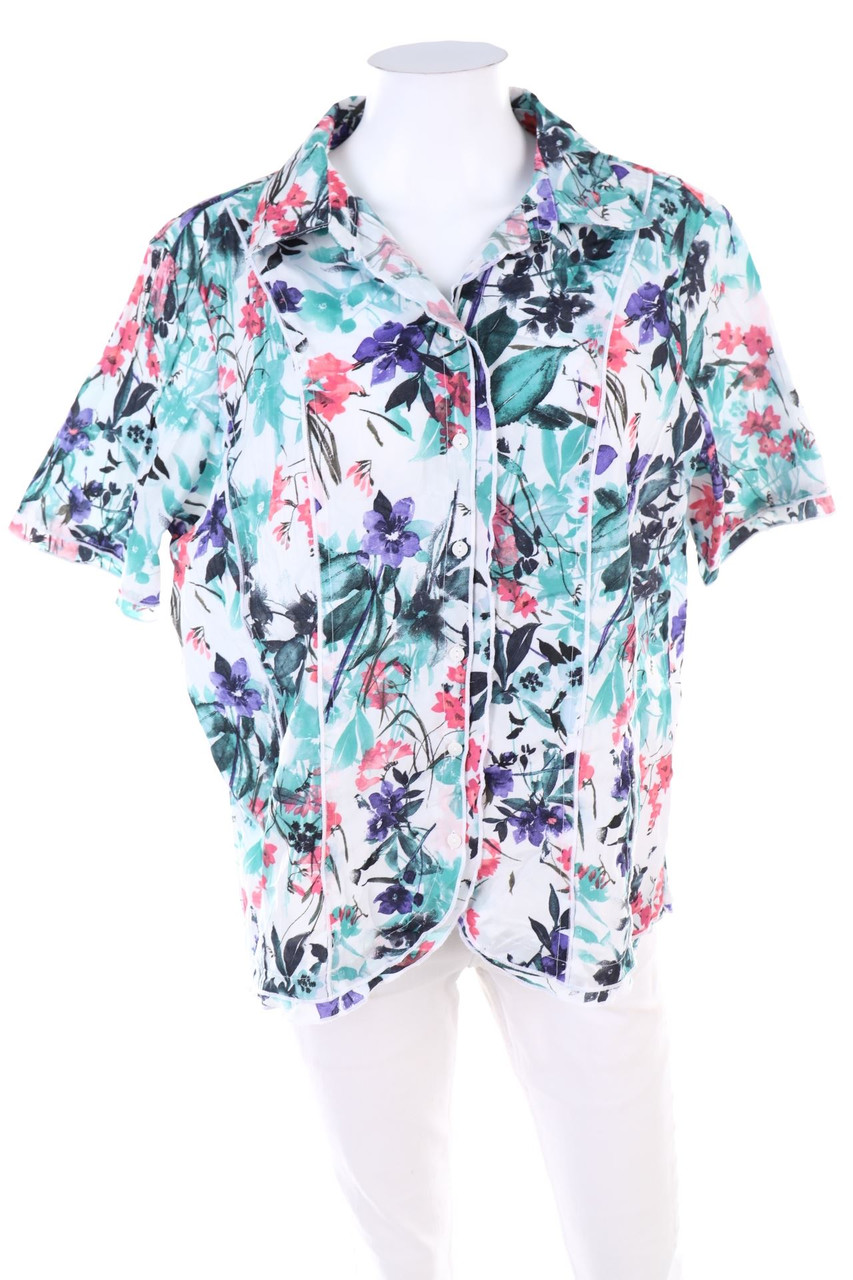 Ohne Label - Hemd-Bluse mit kurzem Ärmel - D 42