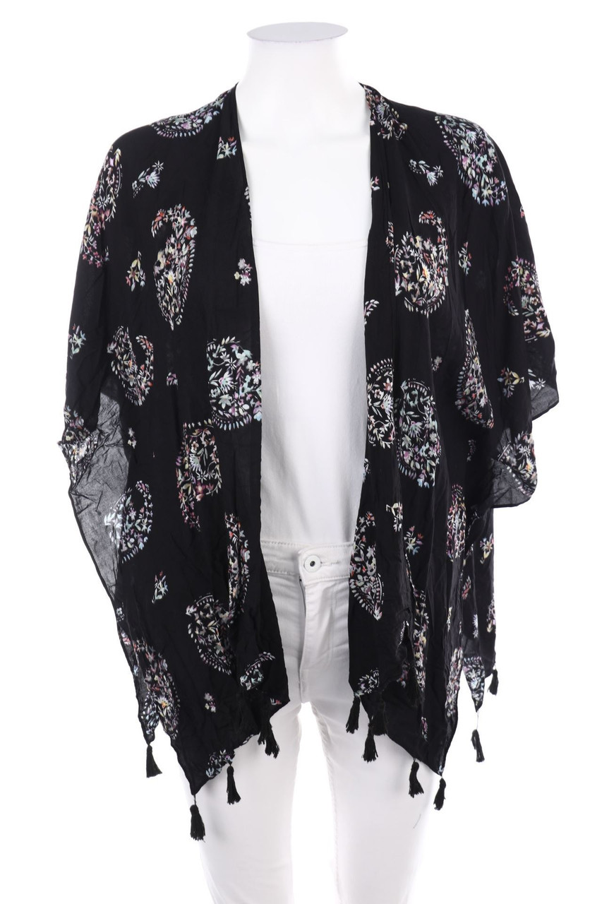 Ohne Label - Jersey-Cardigan mit Blumen-Print - D 38