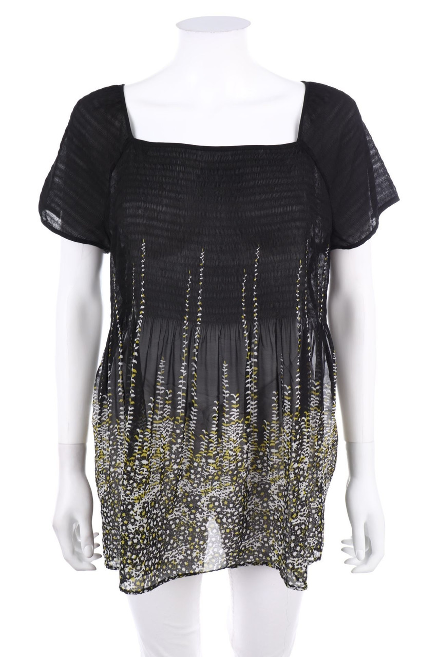 MARKS & SPENCER - Chiffon-Kurzarm-Bluse mit Blumen-Print - D 42