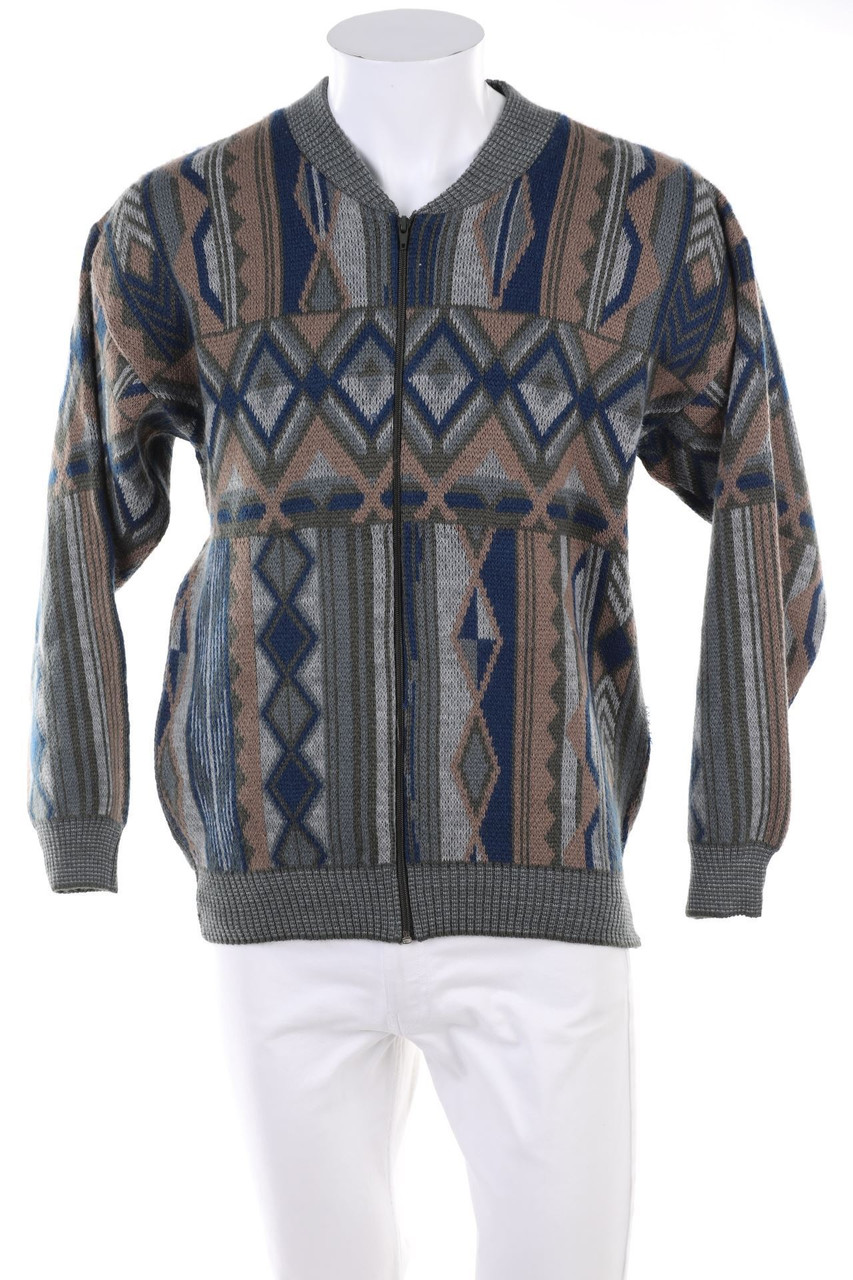 VINTAGE - Zipper-Cardigan mit Muster - 44