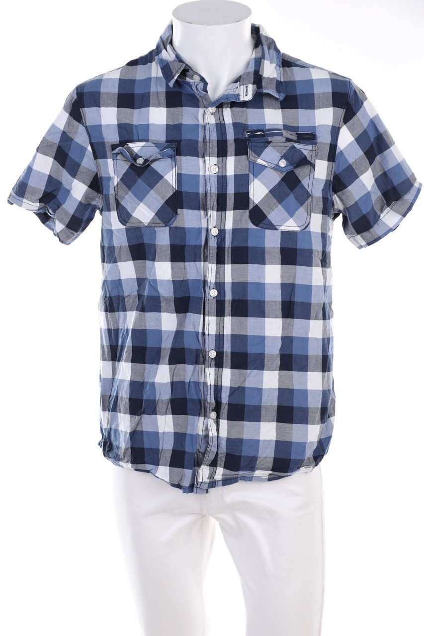 UOMO - Kurzarm-Hemd mit Karo-Muster - L