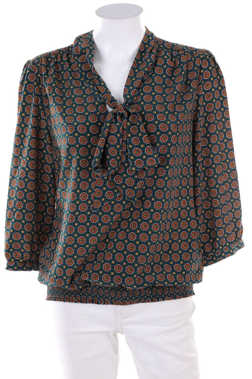 manguun - Schluppen-Bluse mit Print - D 40