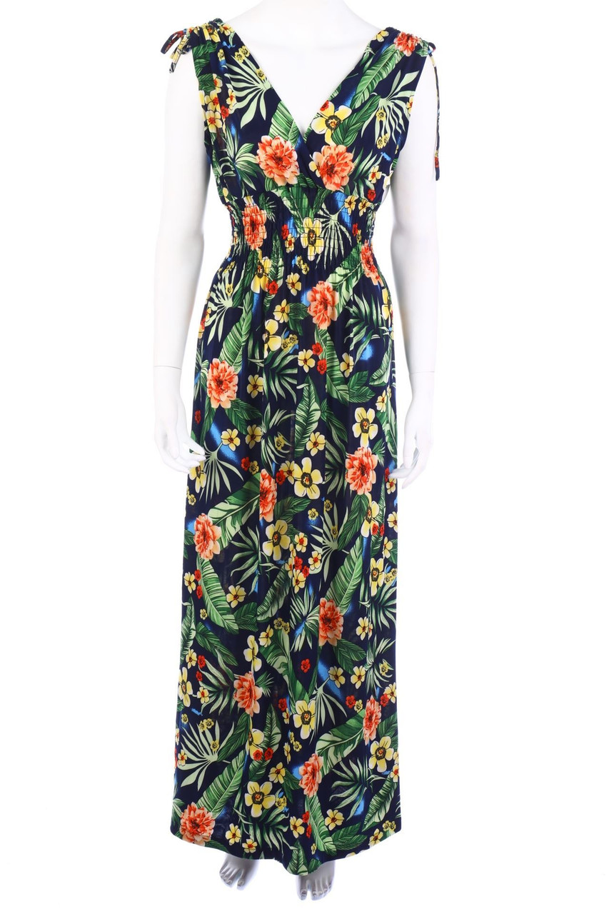Ohne Label - Maxi-Kleid mit Blumen-Print - M