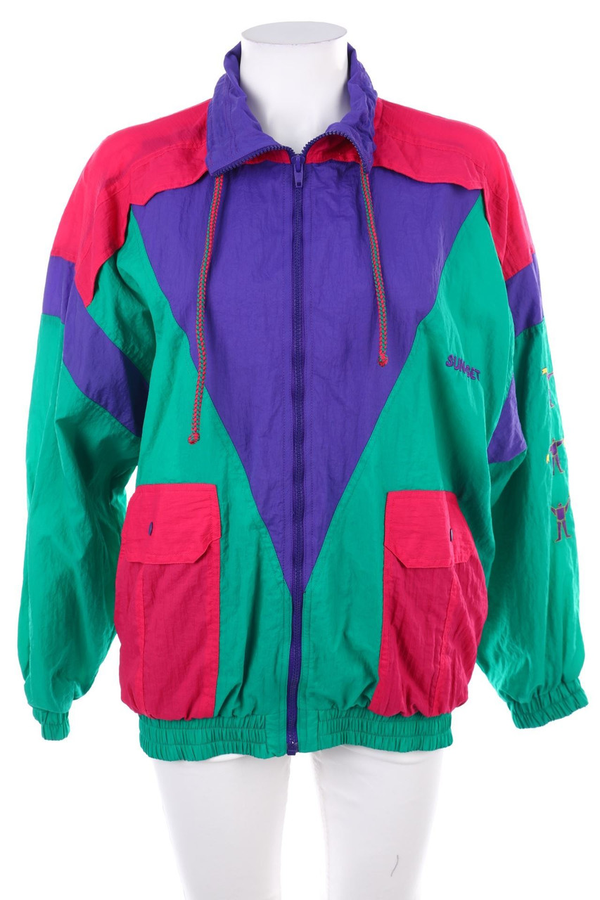 SUN SET - Vintage-Trainingsjacke mit Stickereien - S