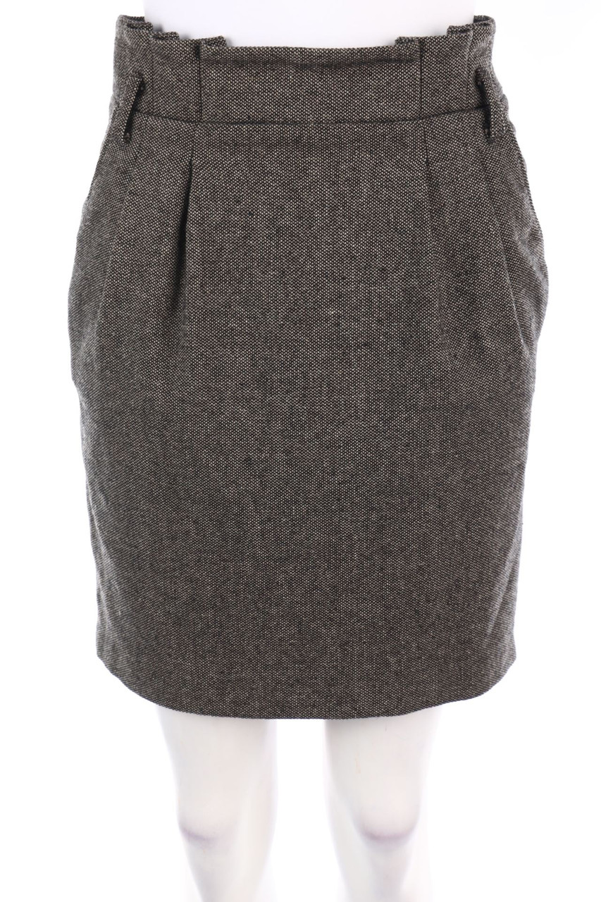 set - Paperbag-Minirock aus Schurwoll-Mix - D 34