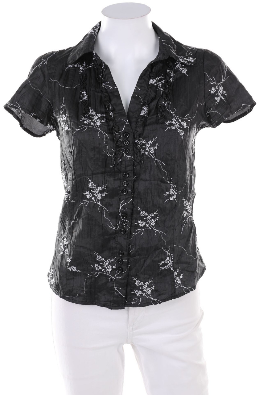 DEBENHAMS - Kurzarm-Bluse mit floralem Muster - D 32