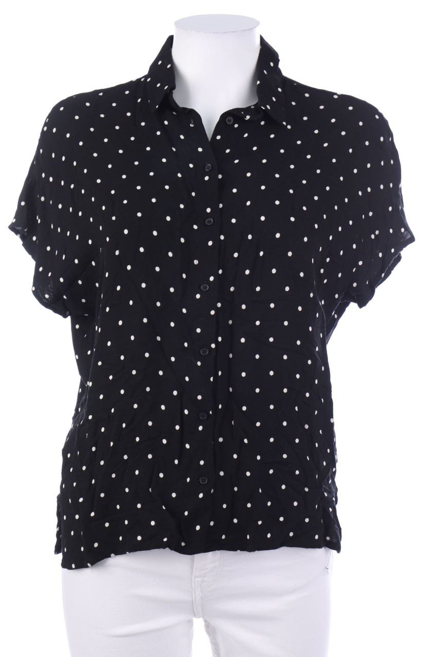 MANGO - Kurzarm-Bluse mit Pünktchen - XS