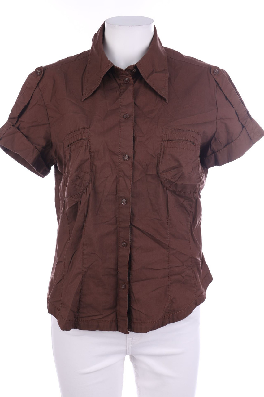 MEXX - Kurzarm-Bluse mit Schulter-Riegeln - XL