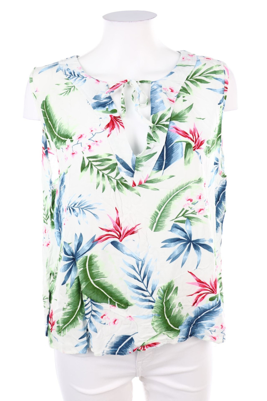 Ohne Label - Blusentop mit Tropical Print - XL