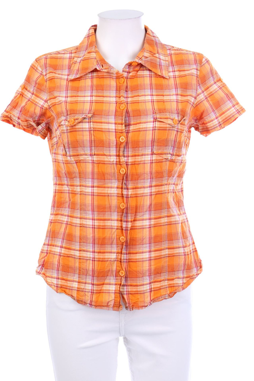 H&M - Baumwoll-Hemd-Bluse mit kurzem Ärmel - M