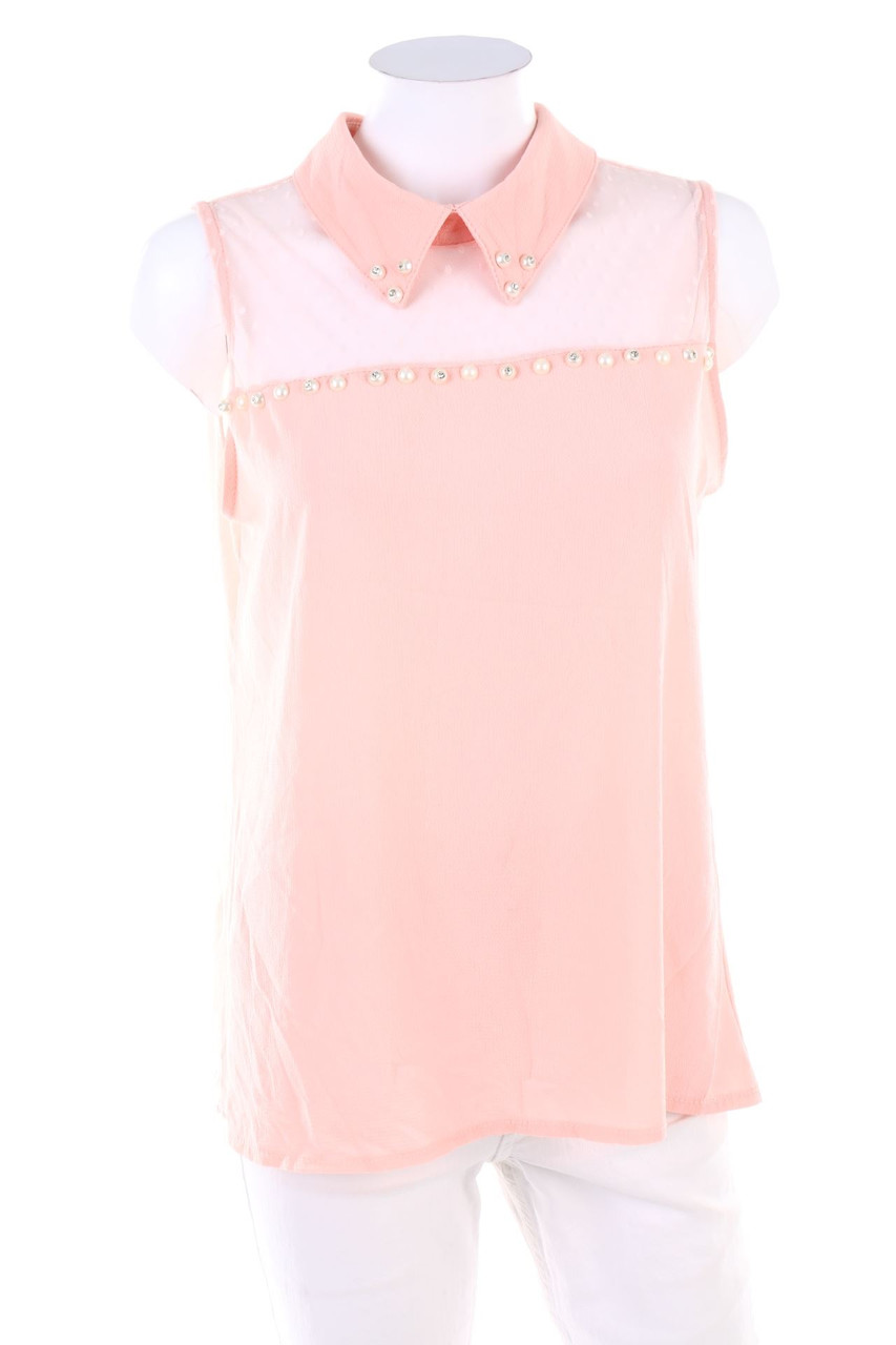 SECONDHAND - Blusentop mit Mesh-Einsatz - L