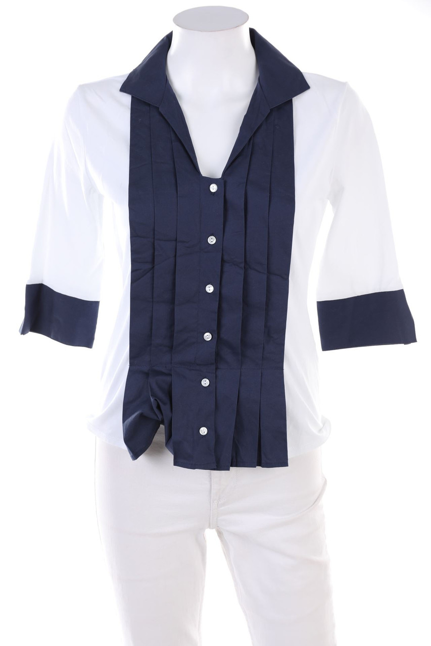 NARACAMICIE - Two Tone-Hemd-Bluse mit 3/4-Ärmel - D 32