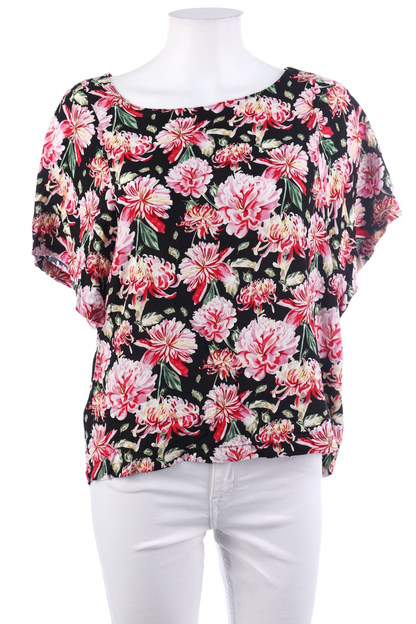 JACQUELINE de YONG - Kurzarm-Shirt mit Blumen-Print - M