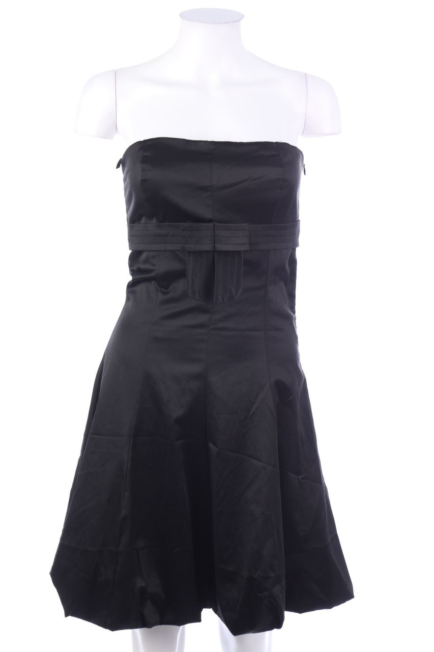 Ohne Label - Satin-Abendkleid mit Schleife - M